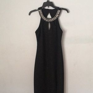 TeezeMe Textured Glitter Black Dress (Long) Size 7